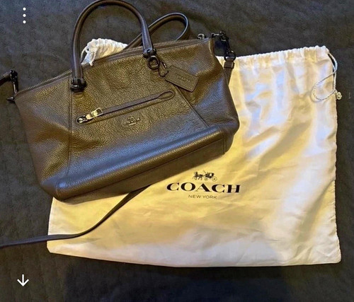Coach grey pebbled leather - pebbled,
