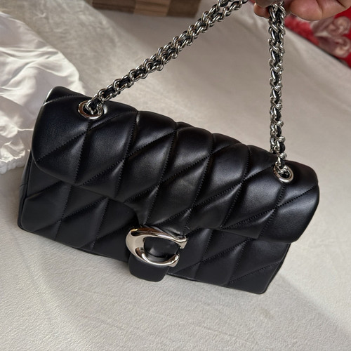 Coach black quilted leather - black,