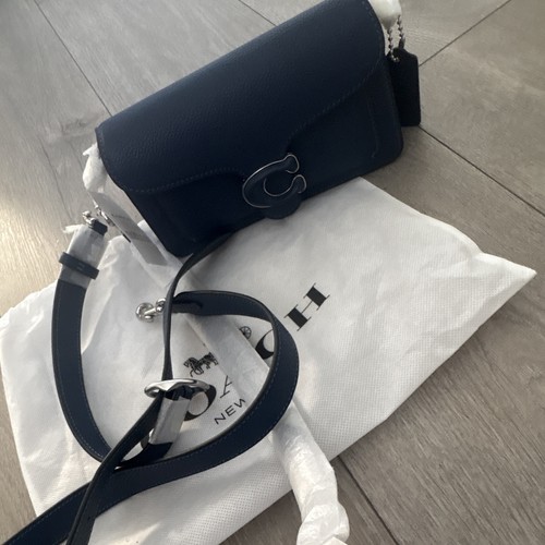 Coach tabby small - navy, pebbled