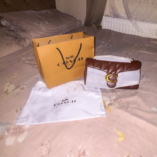 Coach brown quilted leather - brown,