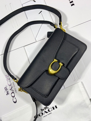 Coach black pebbled - black, leather