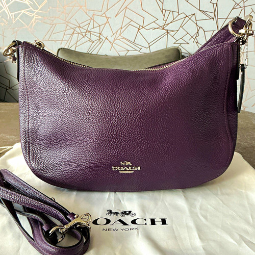 Coach purple pebbled leather - purple,