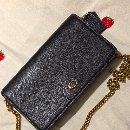 Coach black pebbled leather - pebbled,