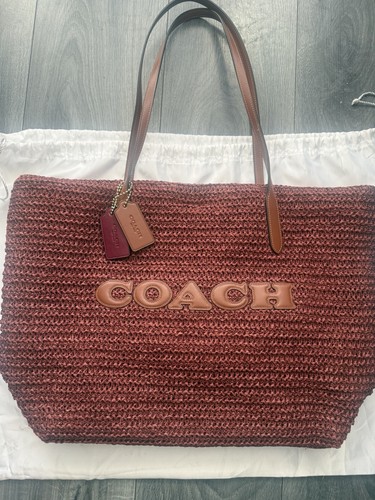 Coach crochet straw - crochet, leather