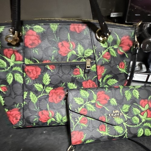 Coach black pebbled leather