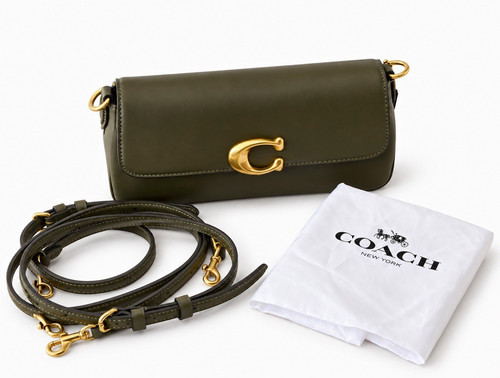 Coach green leather - leather, small