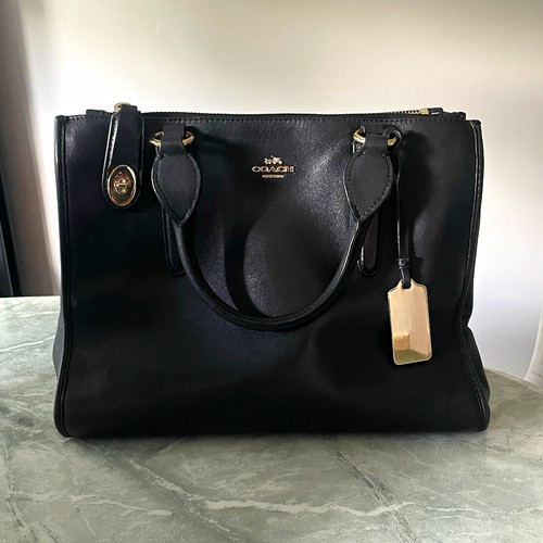 Coach black leather satchel - coach,