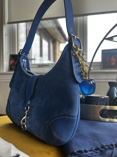 Coach blue suede hampton hobo - blue,