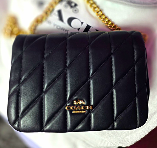 Coach black quilted - black, leather