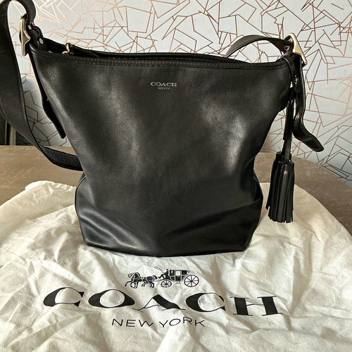 Coach black leather shoulder - coach,