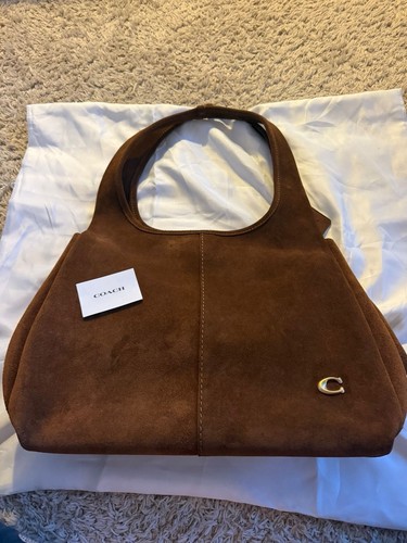 Coach brown suede leather top - coach, suede/leather