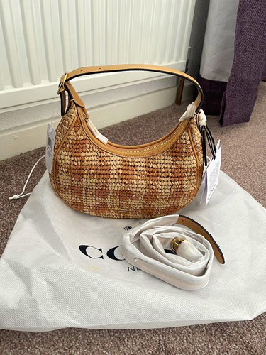 Coach emly woven straw tan - straw,