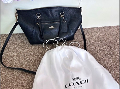 Coach black pebbled - coach, leather