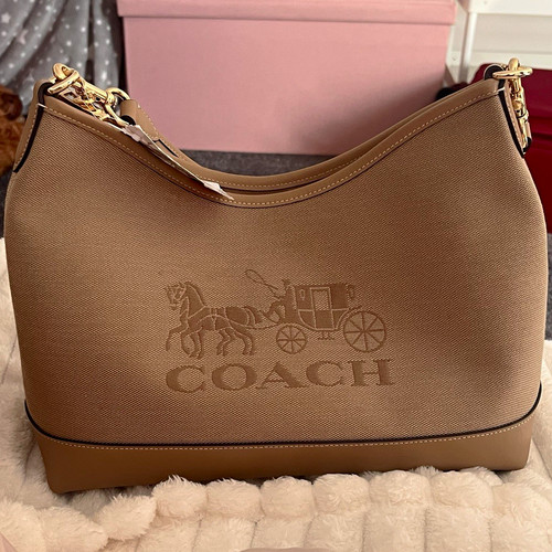 Coach beige canvas leather - coach,
