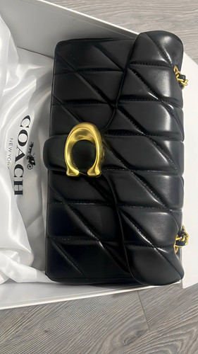 Coach black quilted leather - black,