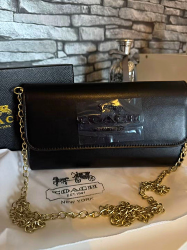 Coach black saffiano leather - black,