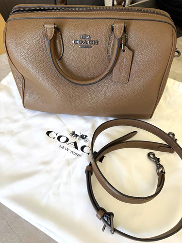 Coach taupe pebbled leather - pebbled,