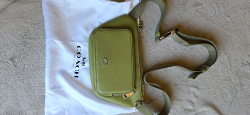 Coach green leather bumbag - leather,